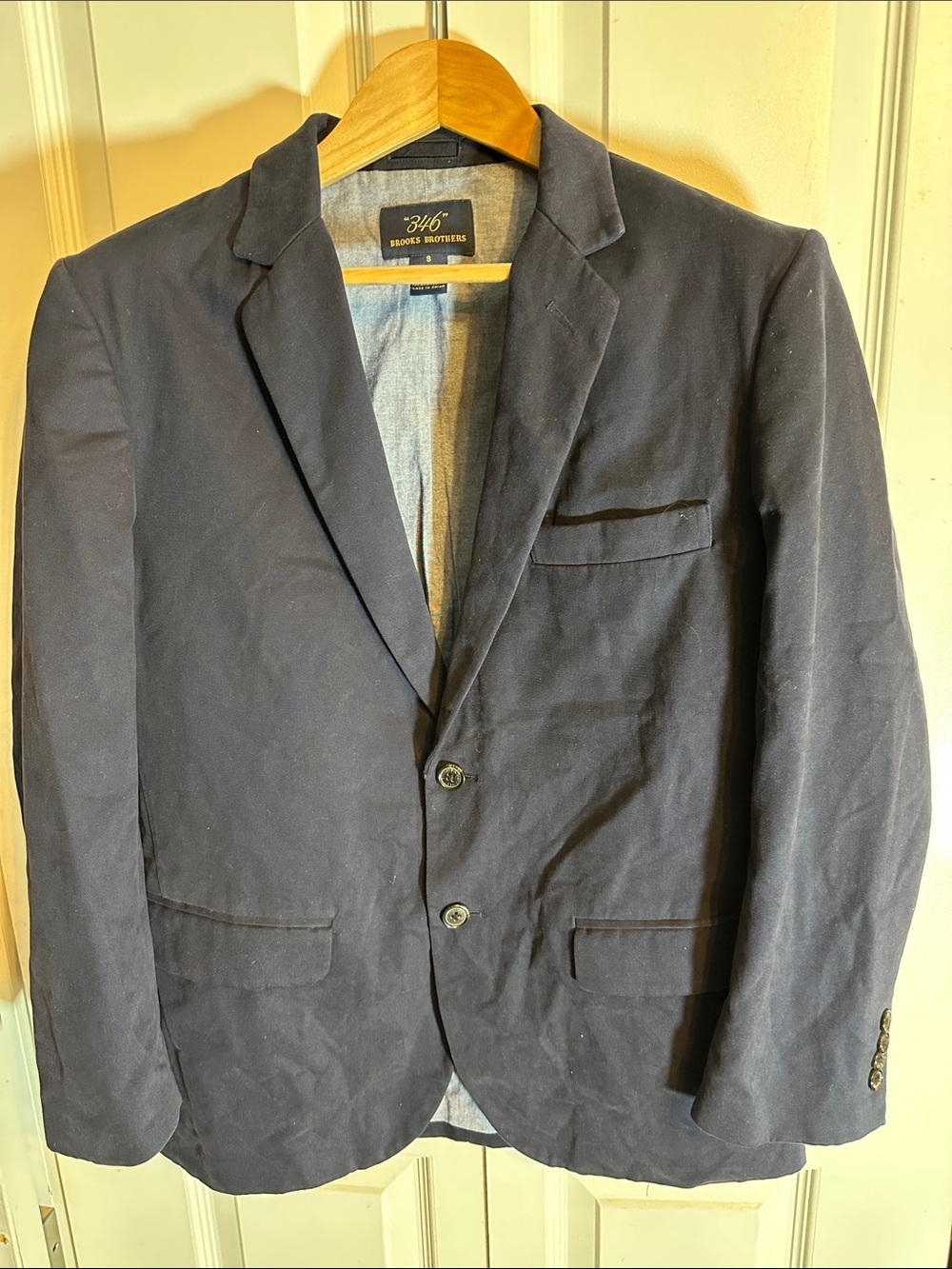 Brooks Brothers Navy Cotton Sport Coat Blazer
